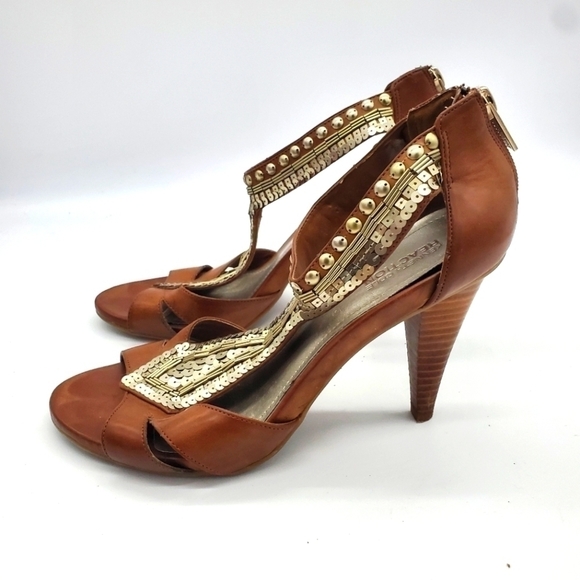 Kenneth Cole Reaction Knowingly Heels Women's 8.5M Shoes Brown - Picture 1 of 16